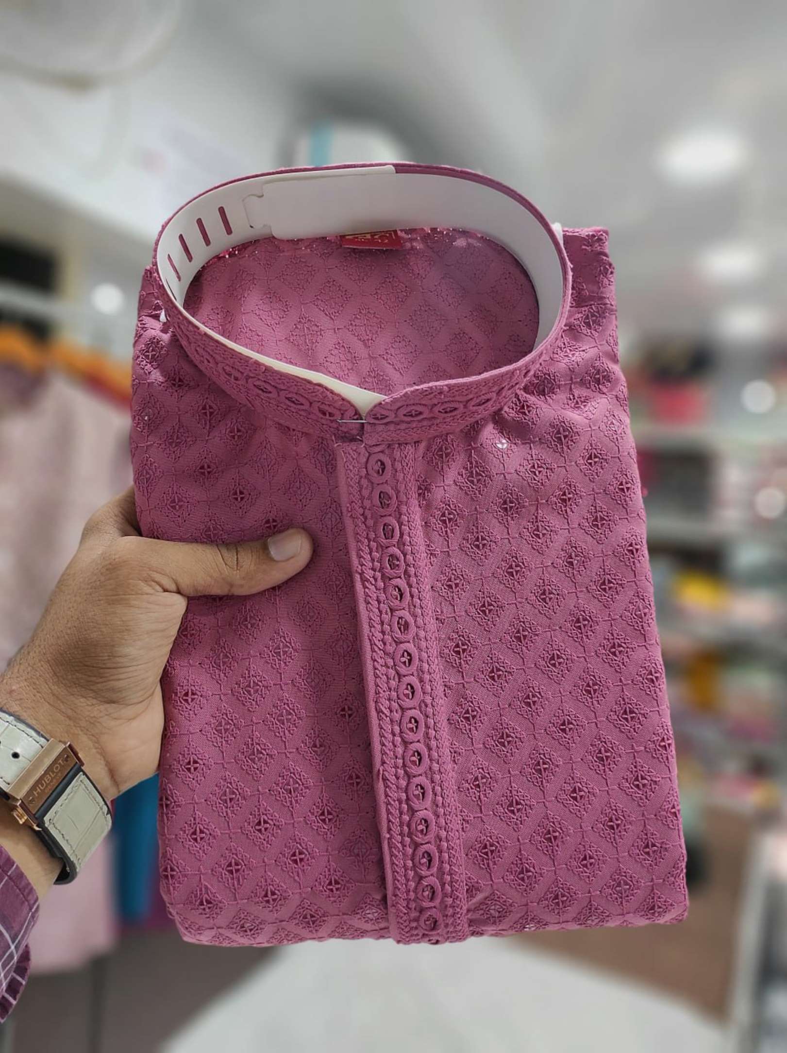 Sumshy Embroidery Cotton Rayon Mens Kurta Pajama