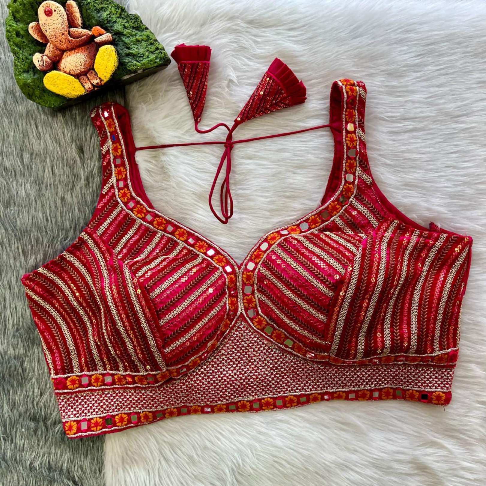 Sumshy Wedding Wear Embroidery Pure Velvet Sequence Blouse