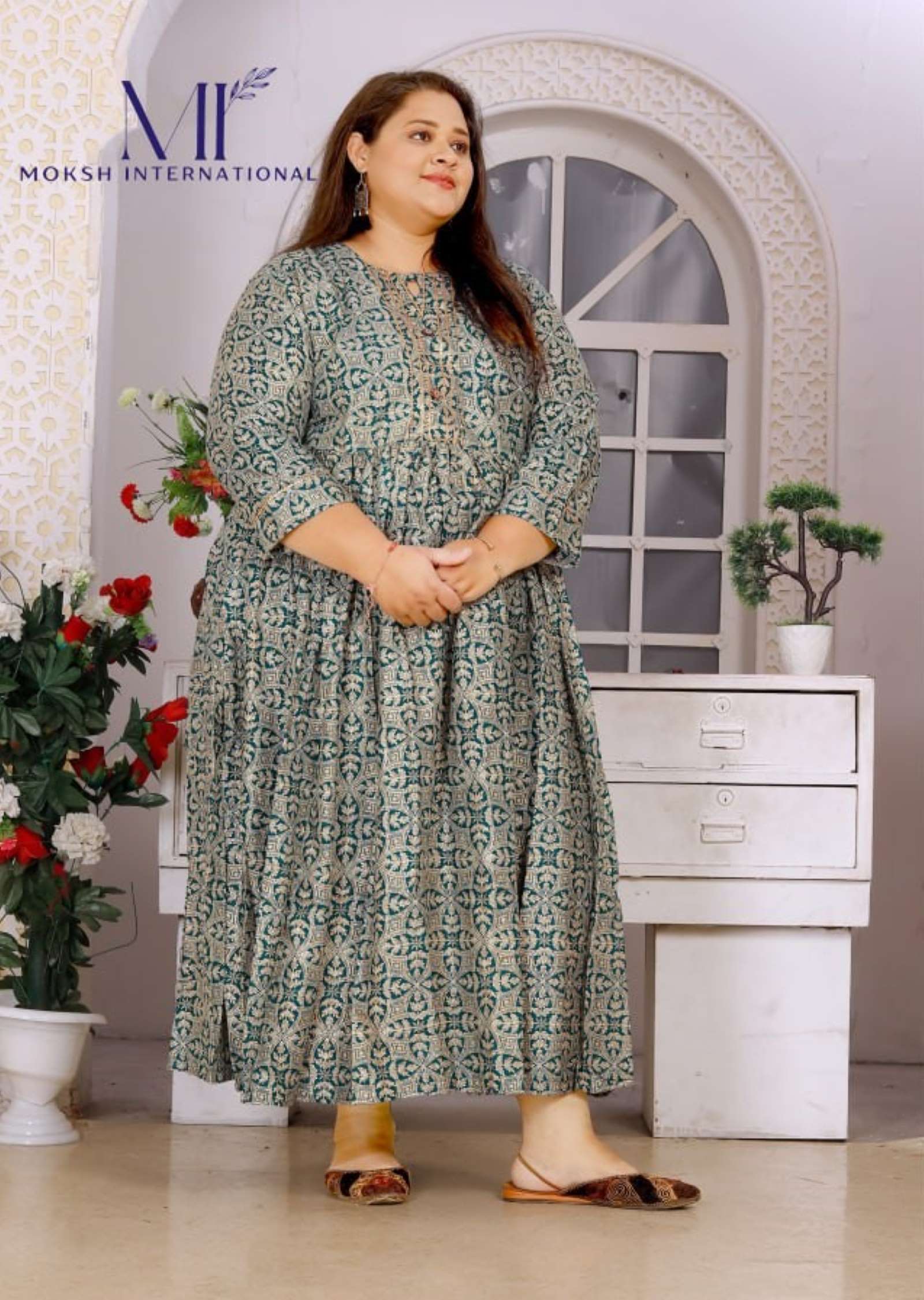 Moksh Big Size Vol-1 Zari Weaving Rayon Gown