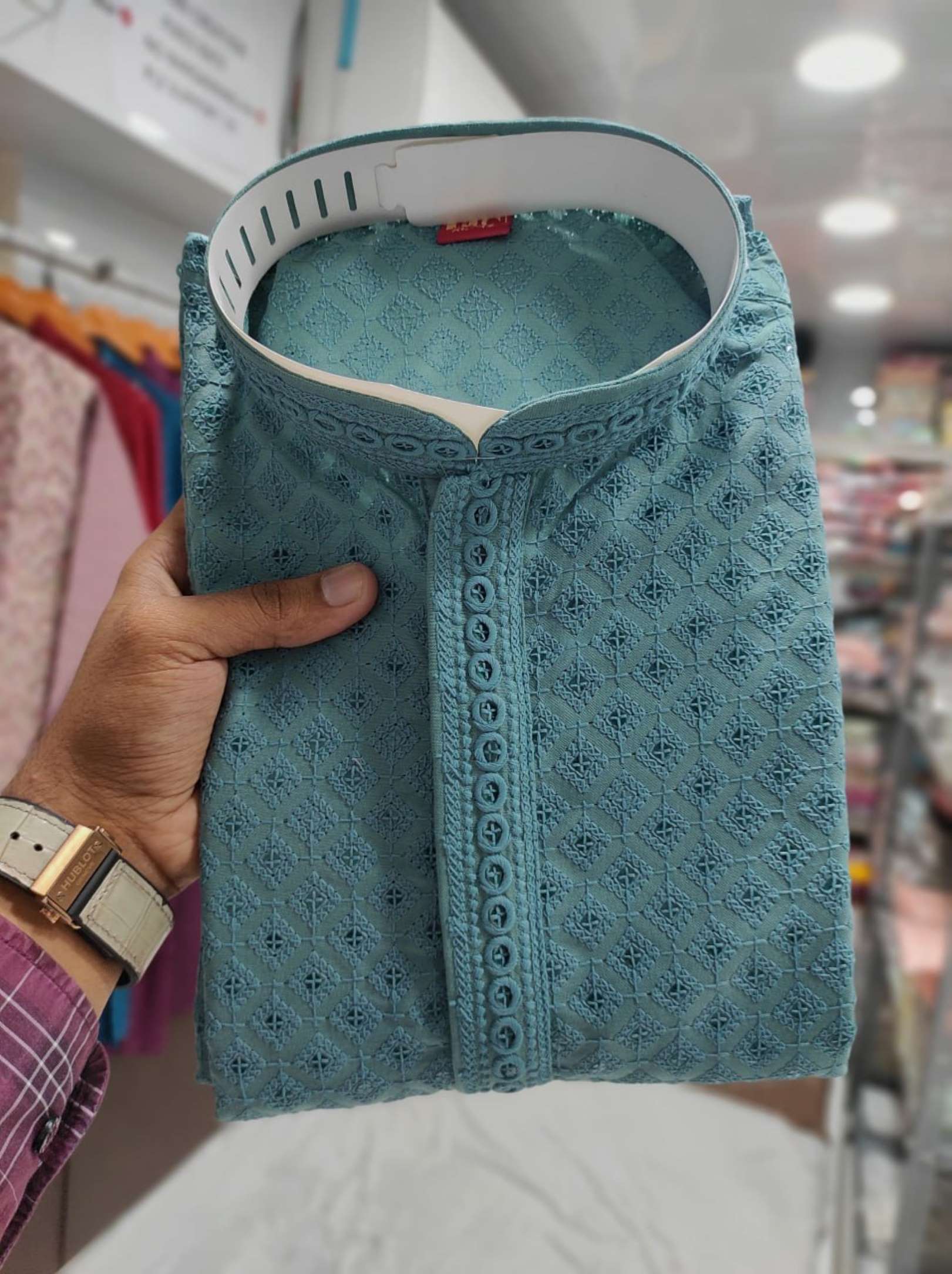 Sumshy Embroidery Cotton Rayon Mens Kurta Pajama