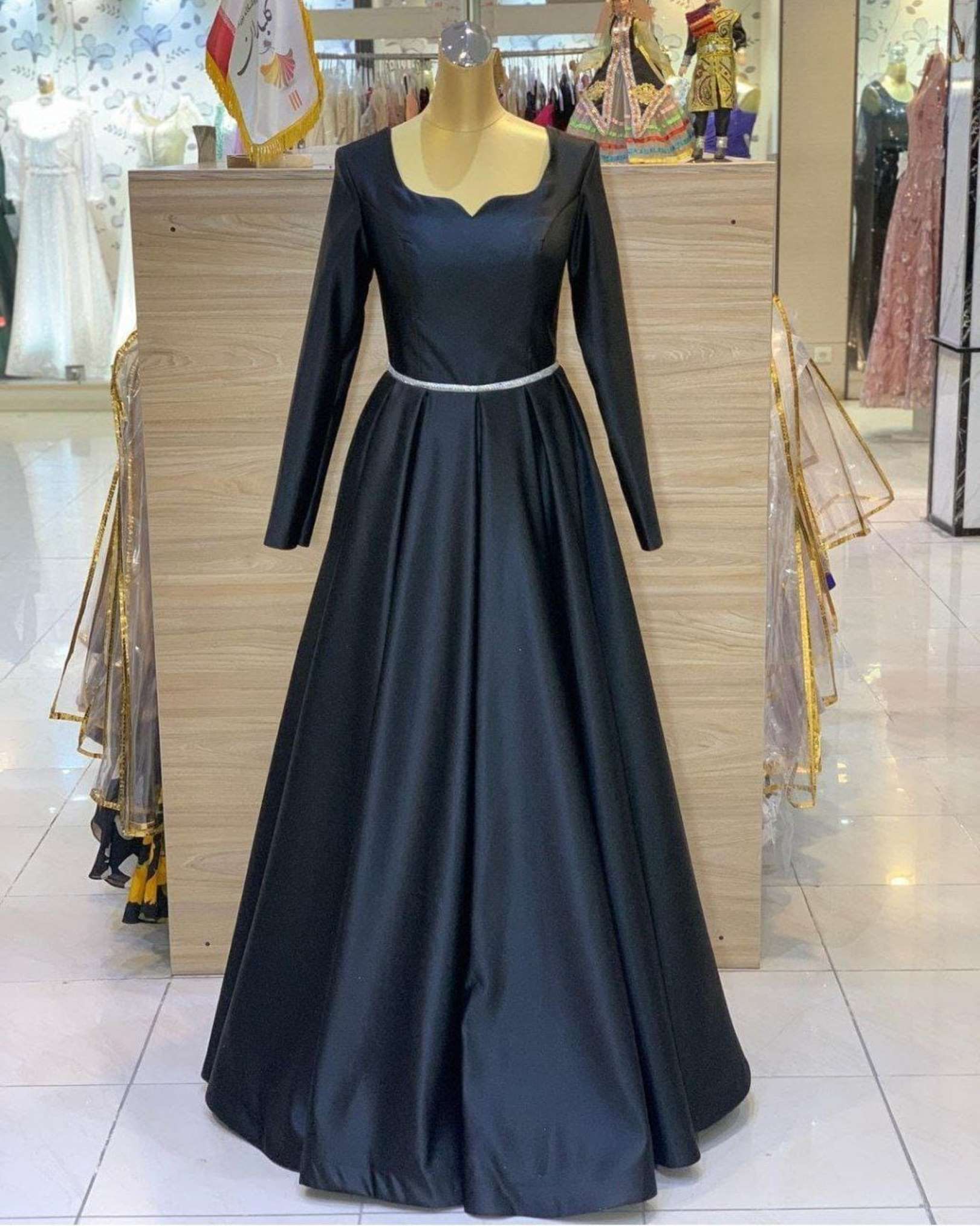 Sumshy Party Wear Heavy Satin With Fancy Neck Gown