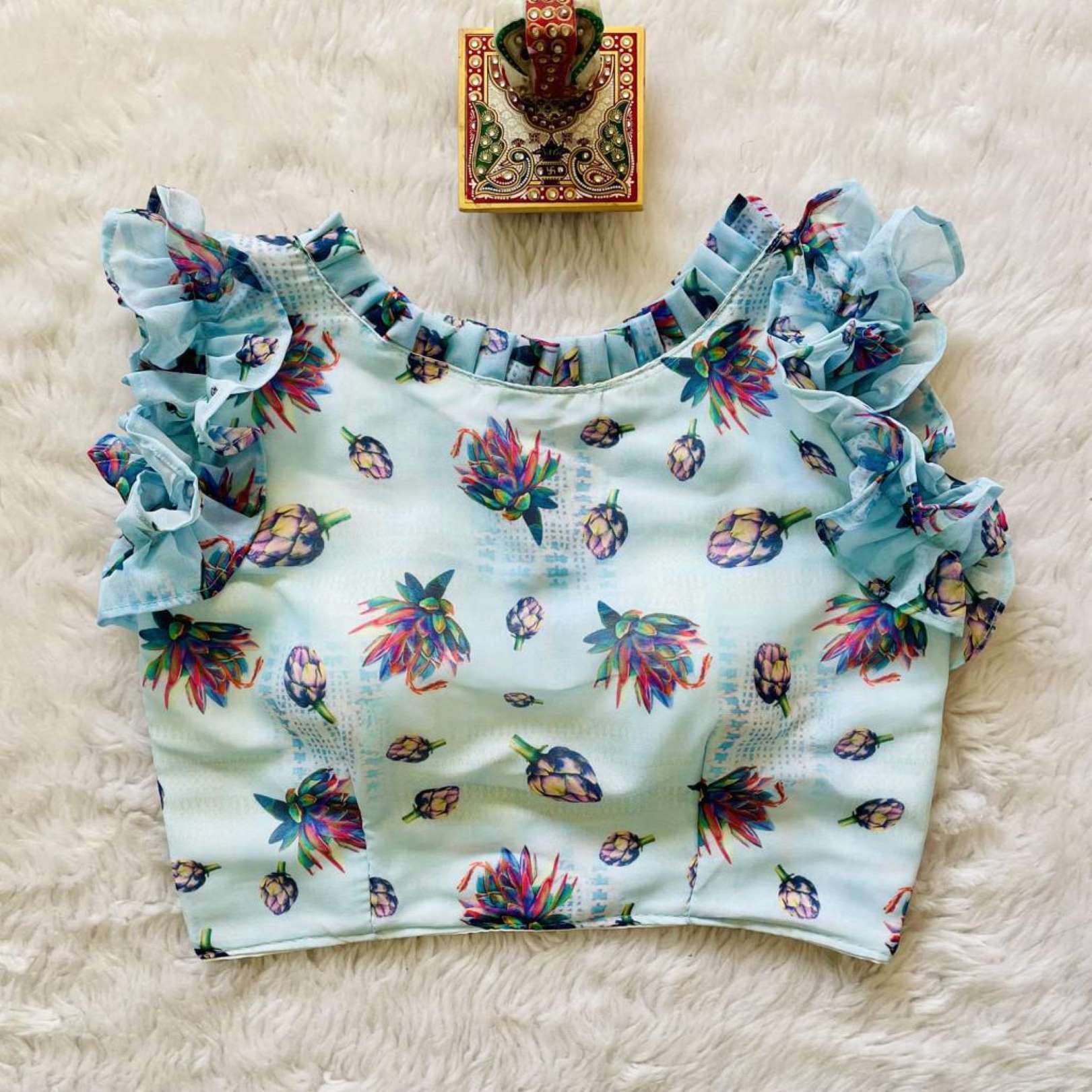 Sumshy Party Wear Floral Print Georgette Readymade Blouse