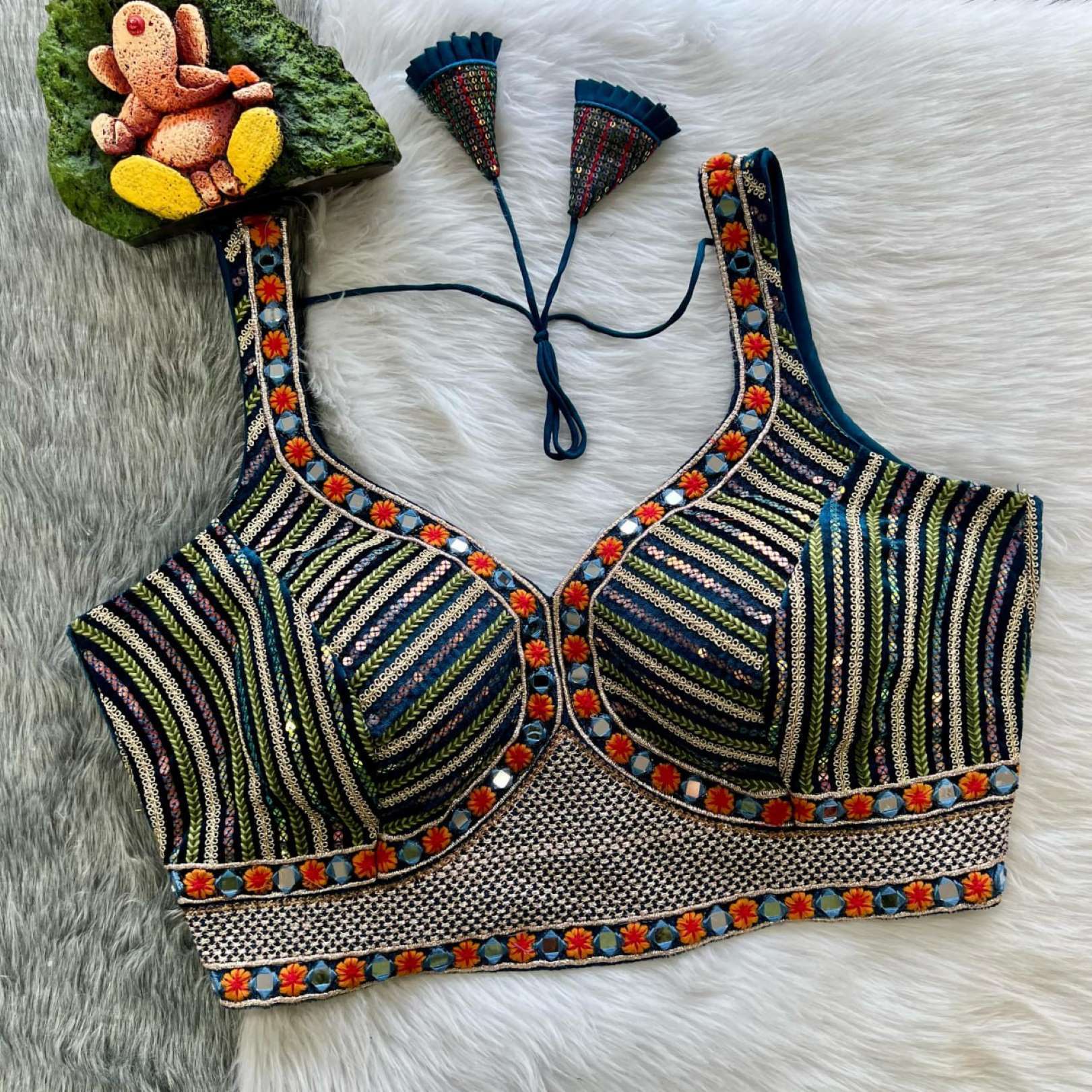 Sumshy Wedding Wear Embroidery Pure Velvet Sequence Blouse