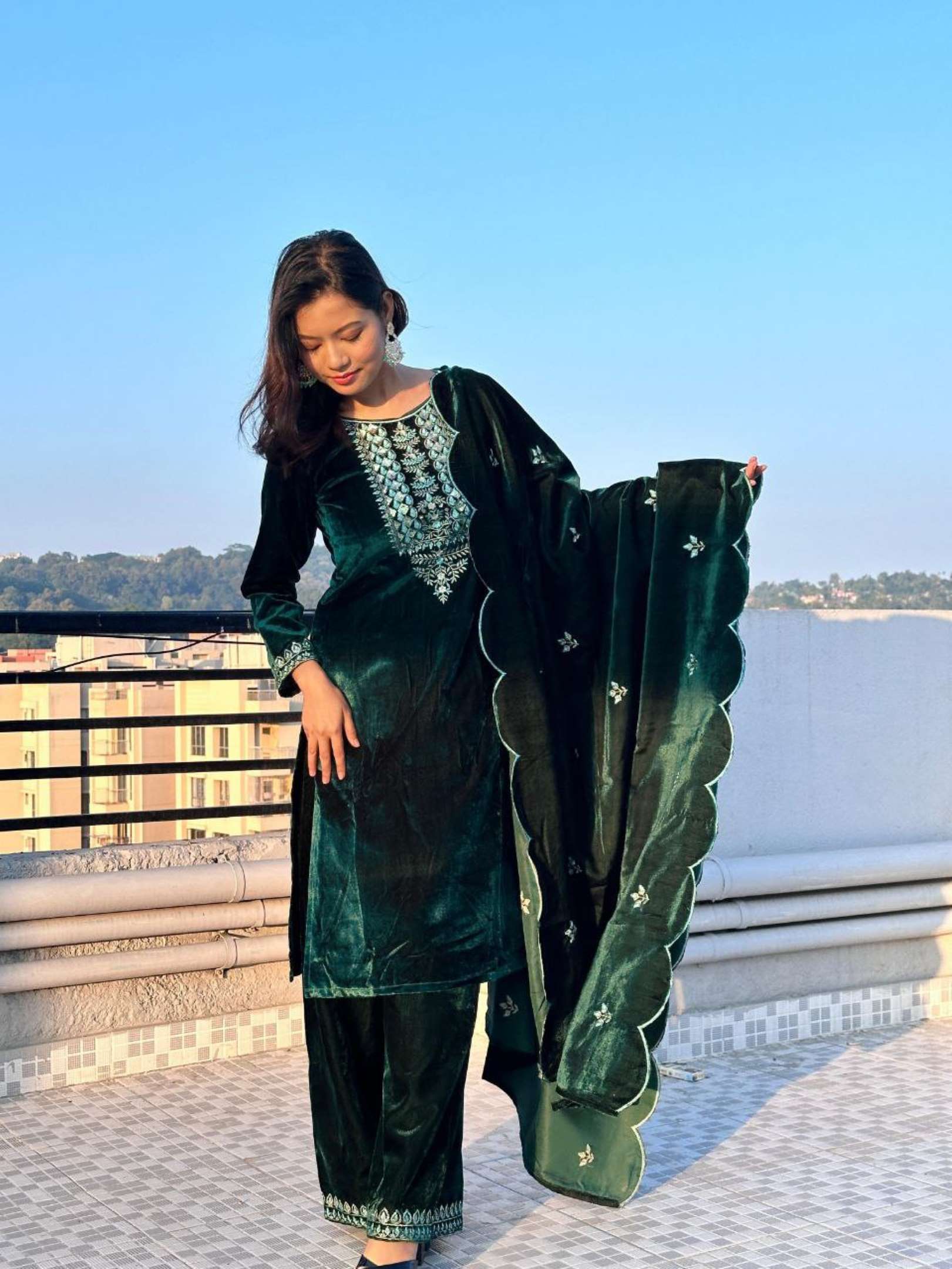 Sumshy Designer Latest Velvet Pakistani Dress