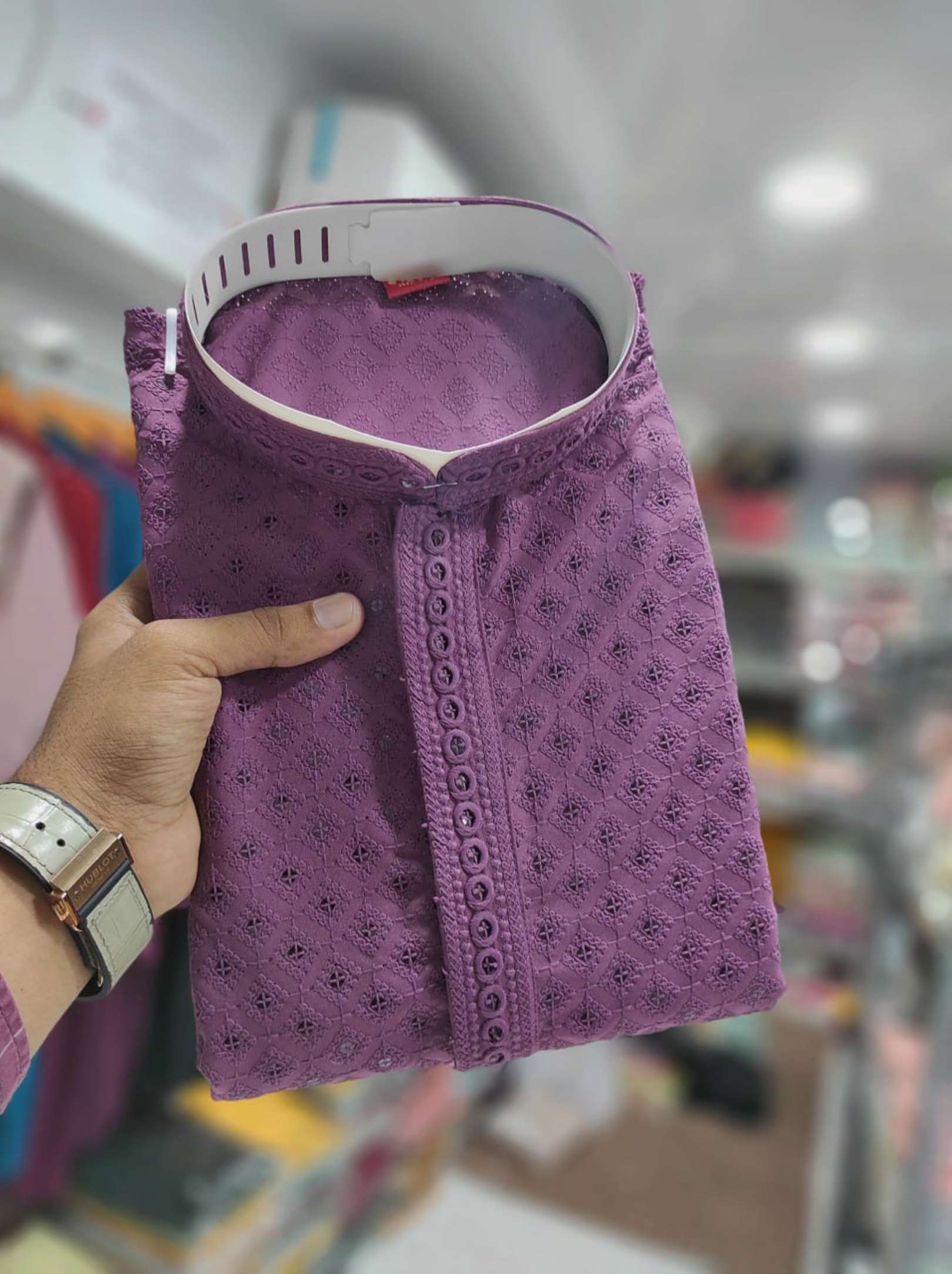 Sumshy Embroidery Cotton Rayon Mens Kurta Pajama