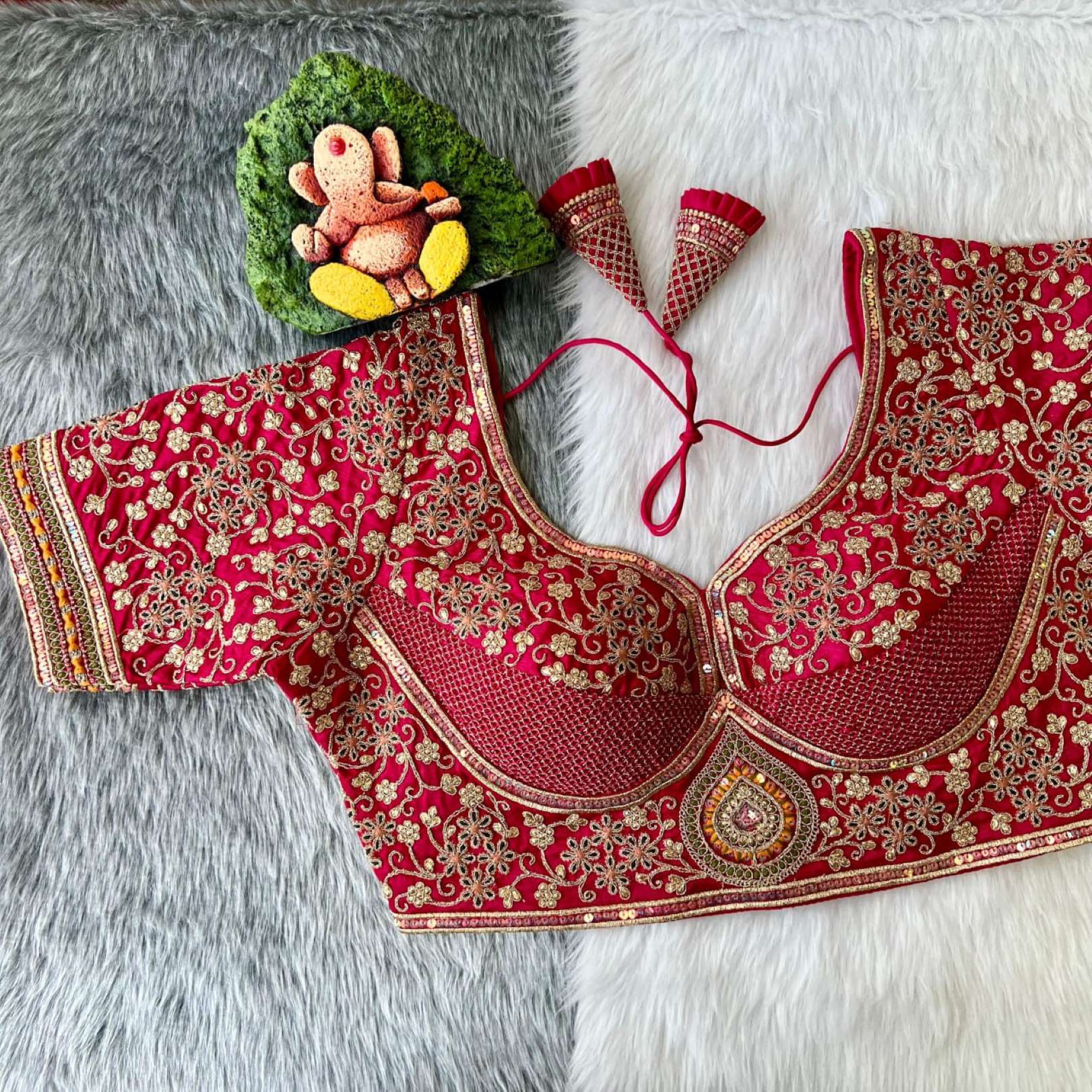 Sumshy Sabyasachi Bridal Timo Slub Embroidery Designer Blouse