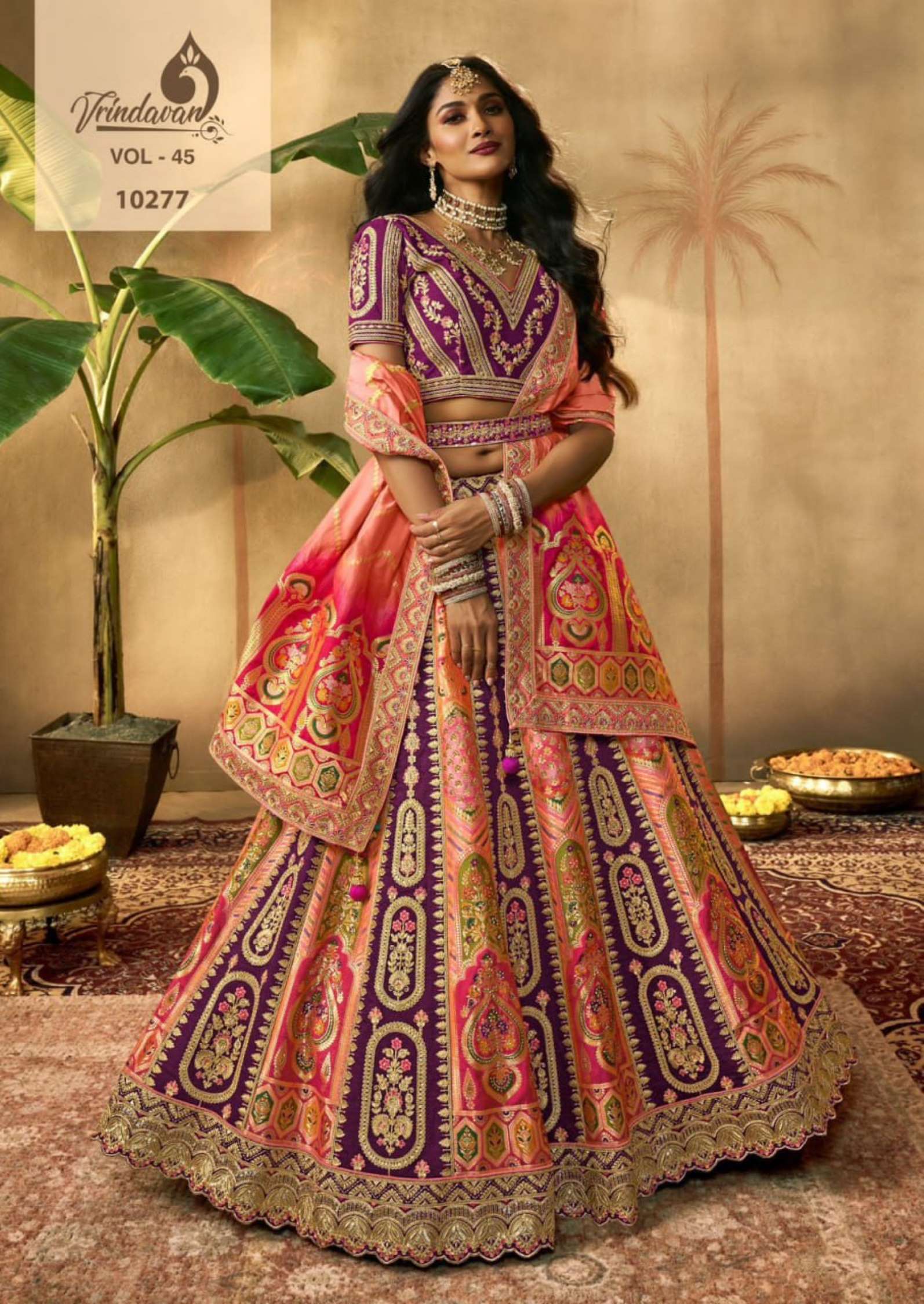 Royal Vrindavan Bridal Wear Banarasi Silk Lehenga Choli