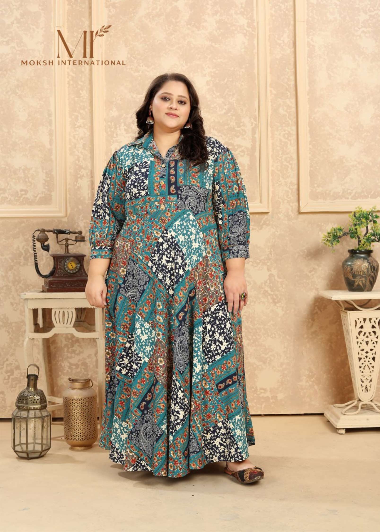 Moksh Plus Size Vol 1 Printed Premium Rayon Gown