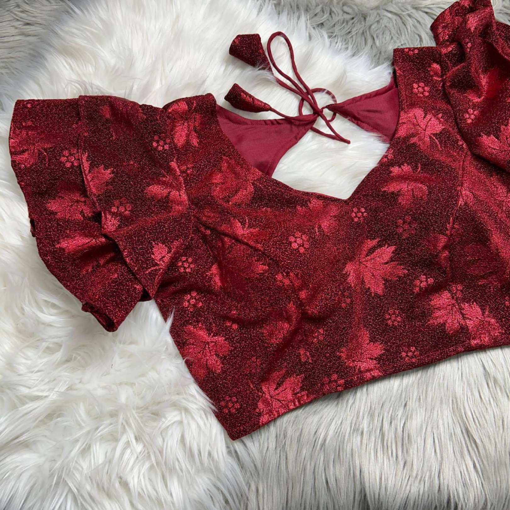 Sumshy Party Wear Ruffle Imported Koria Readymade Blouse