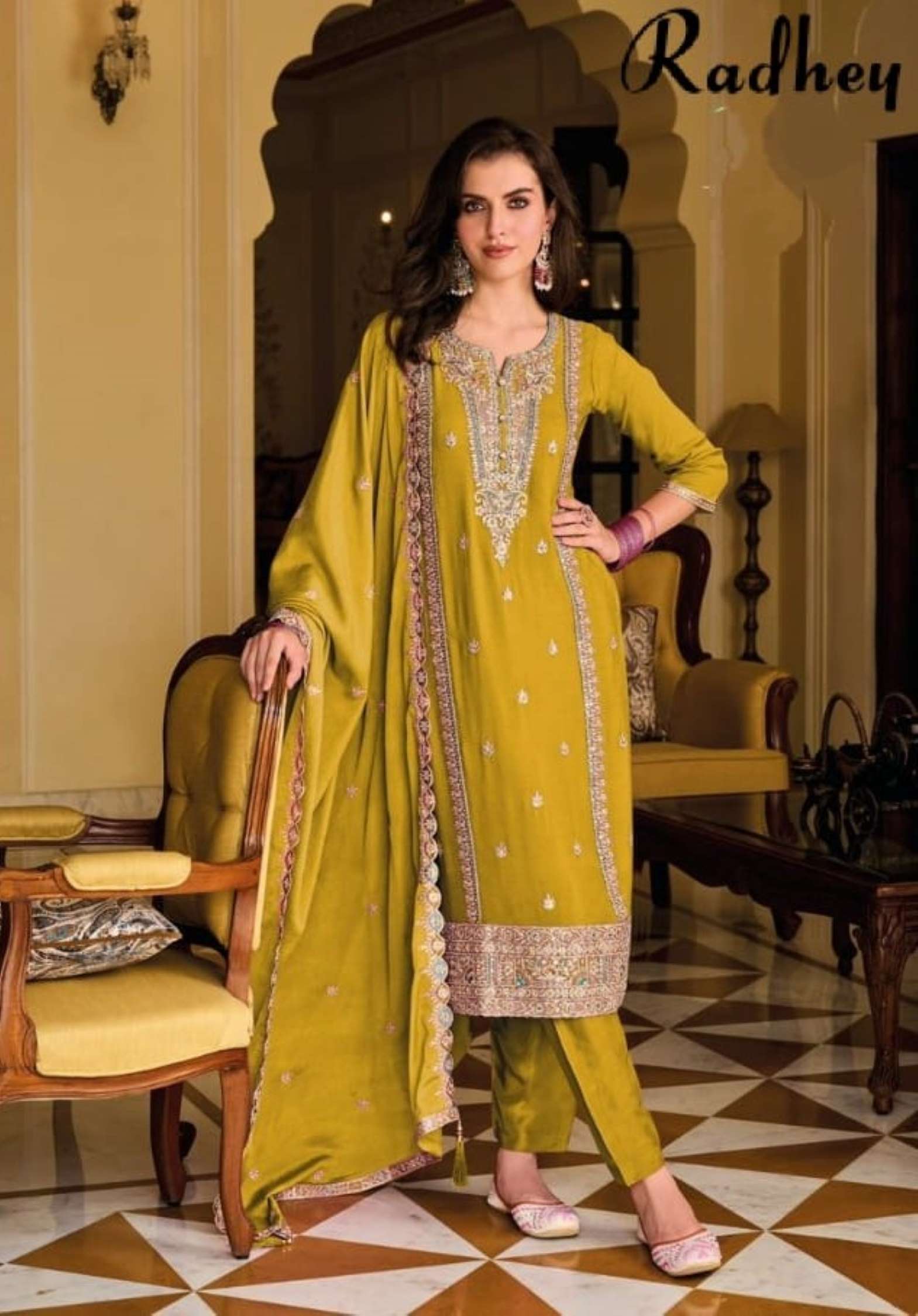 Sumshy Rinaya Radhey Heavy Chinon Pakistani Dress