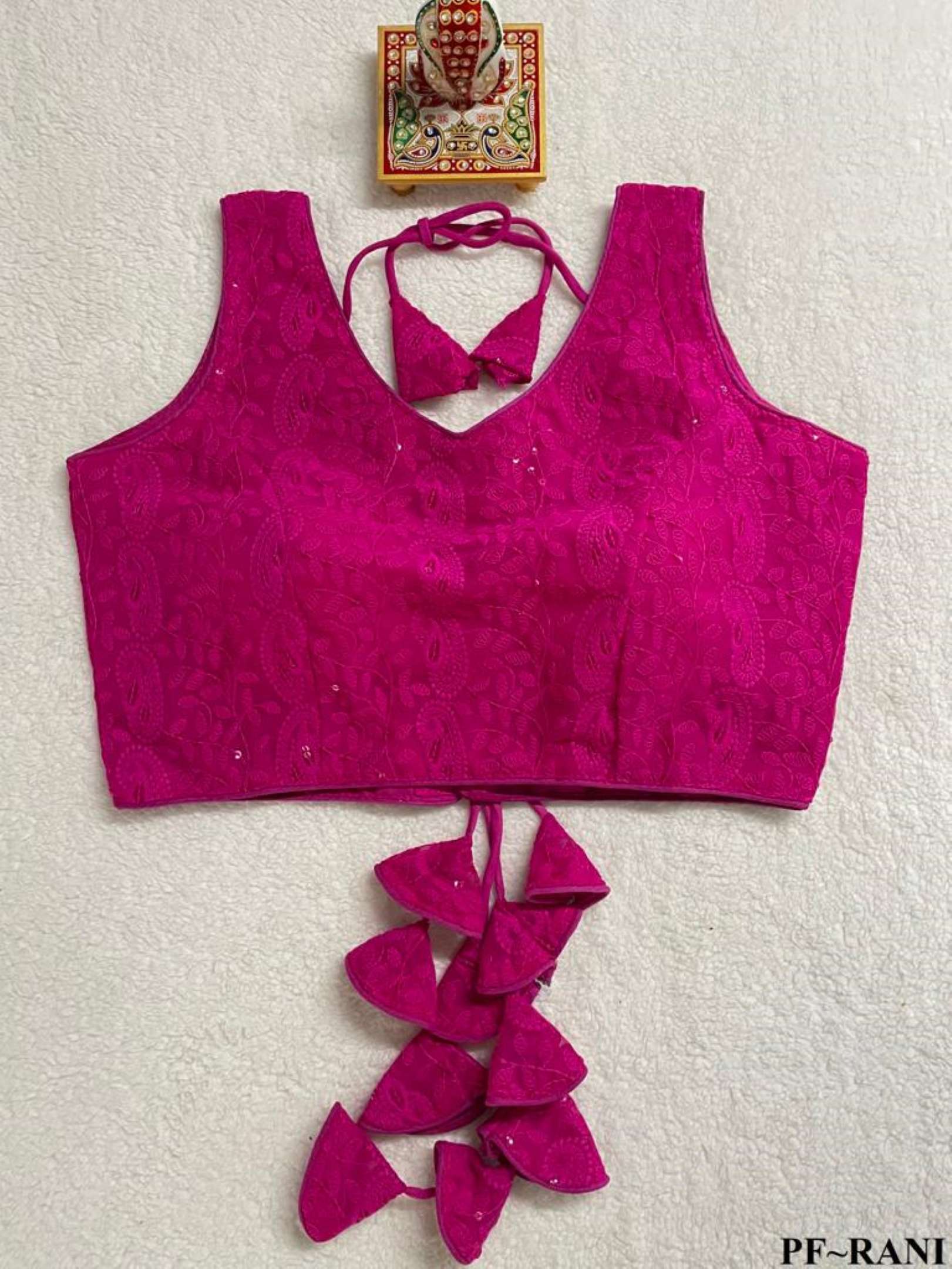 Sumshy Wedding Wear Chickenkari Georgette Readymade Blouse