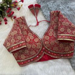 Sumshy Bridal Wear Embroidery Soft Velvet Readymade Blouse