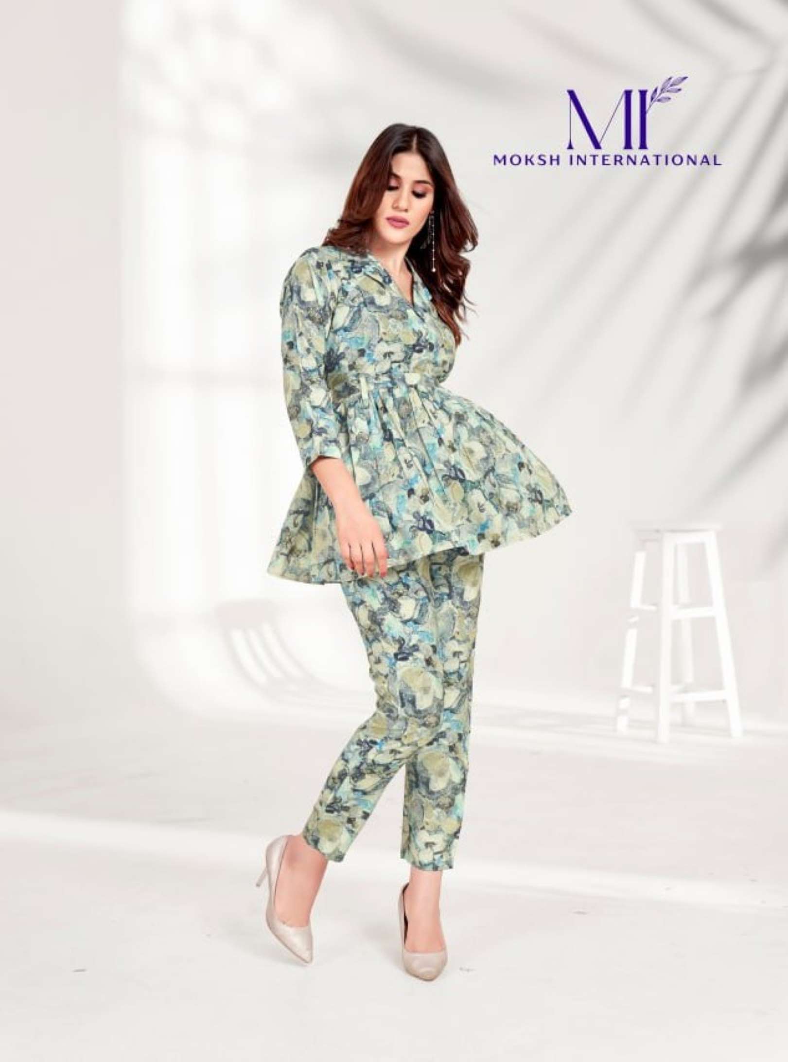 Moksh Milky Printed Premium Rayon Co-ord Set