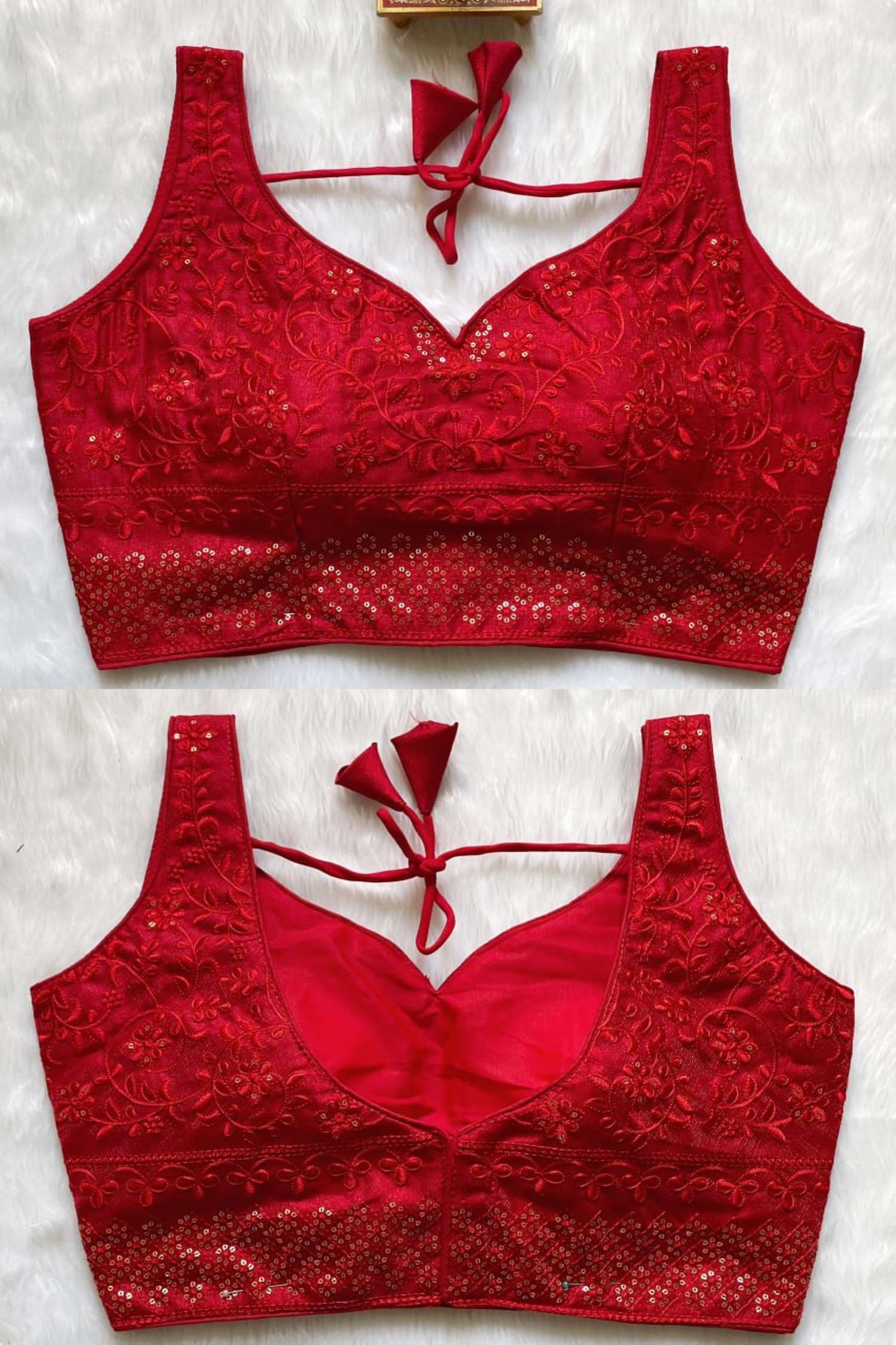 Sumshy New Design Embroidery Milan Silk Readymade Blouse