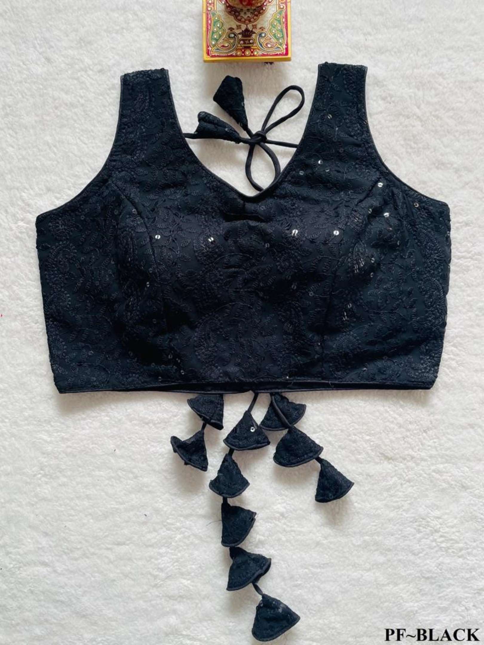 Sumshy Wedding Wear Chickenkari Georgette Readymade Blouse