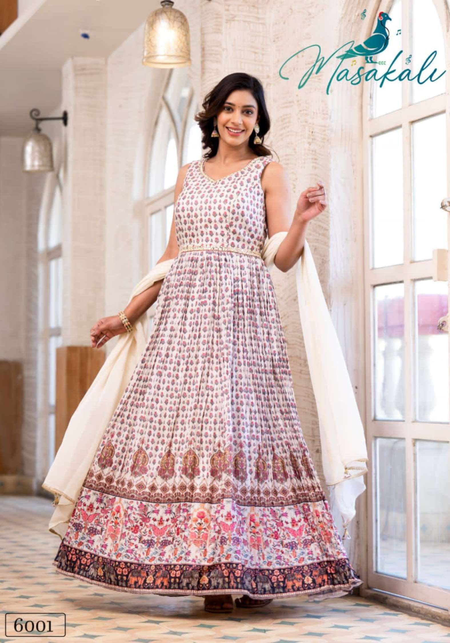 Sumshy Masakali Vol-06 Handwork Soft Dola Silk Long Gown