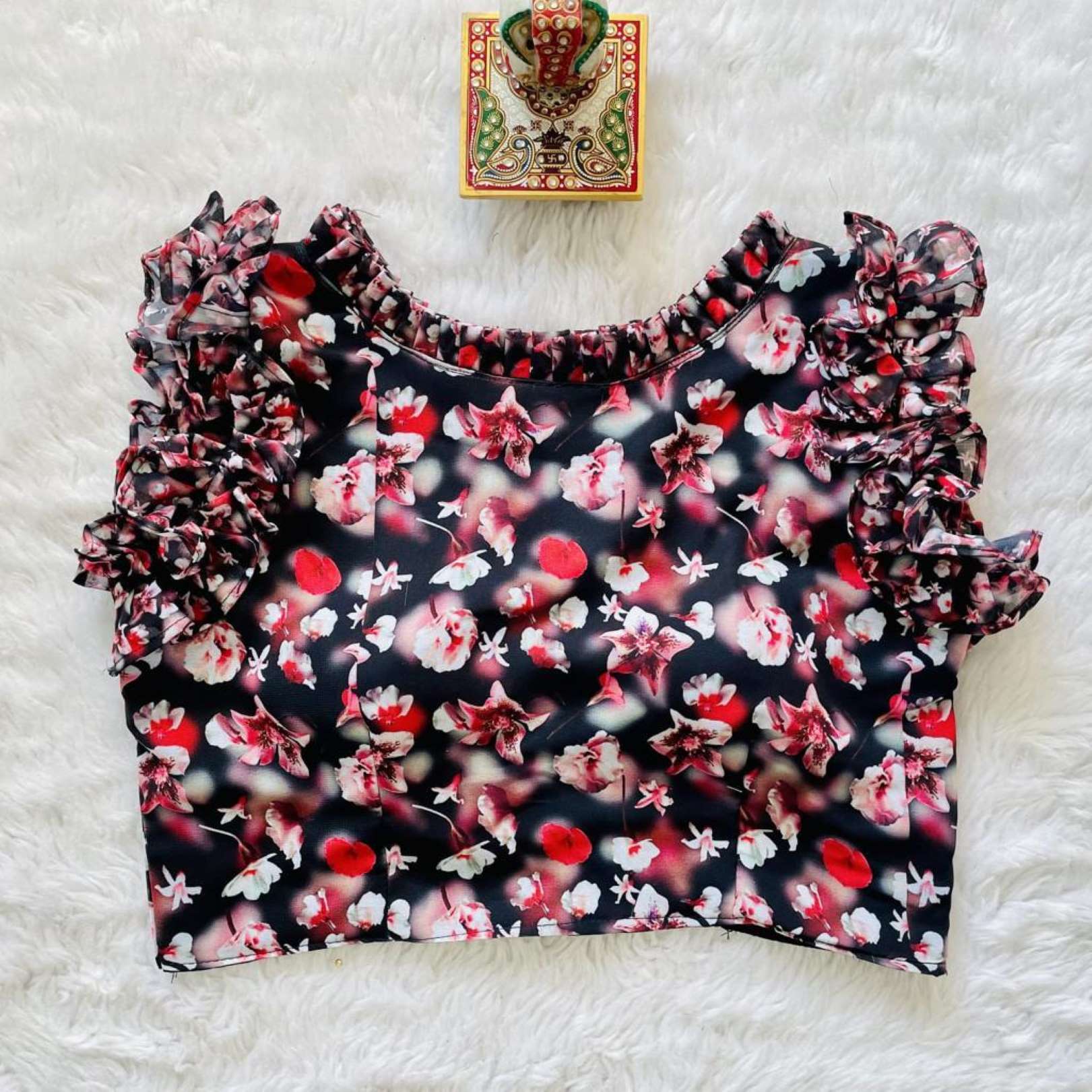 Sumshy Party Wear Floral Print Georgette Readymade Blouse