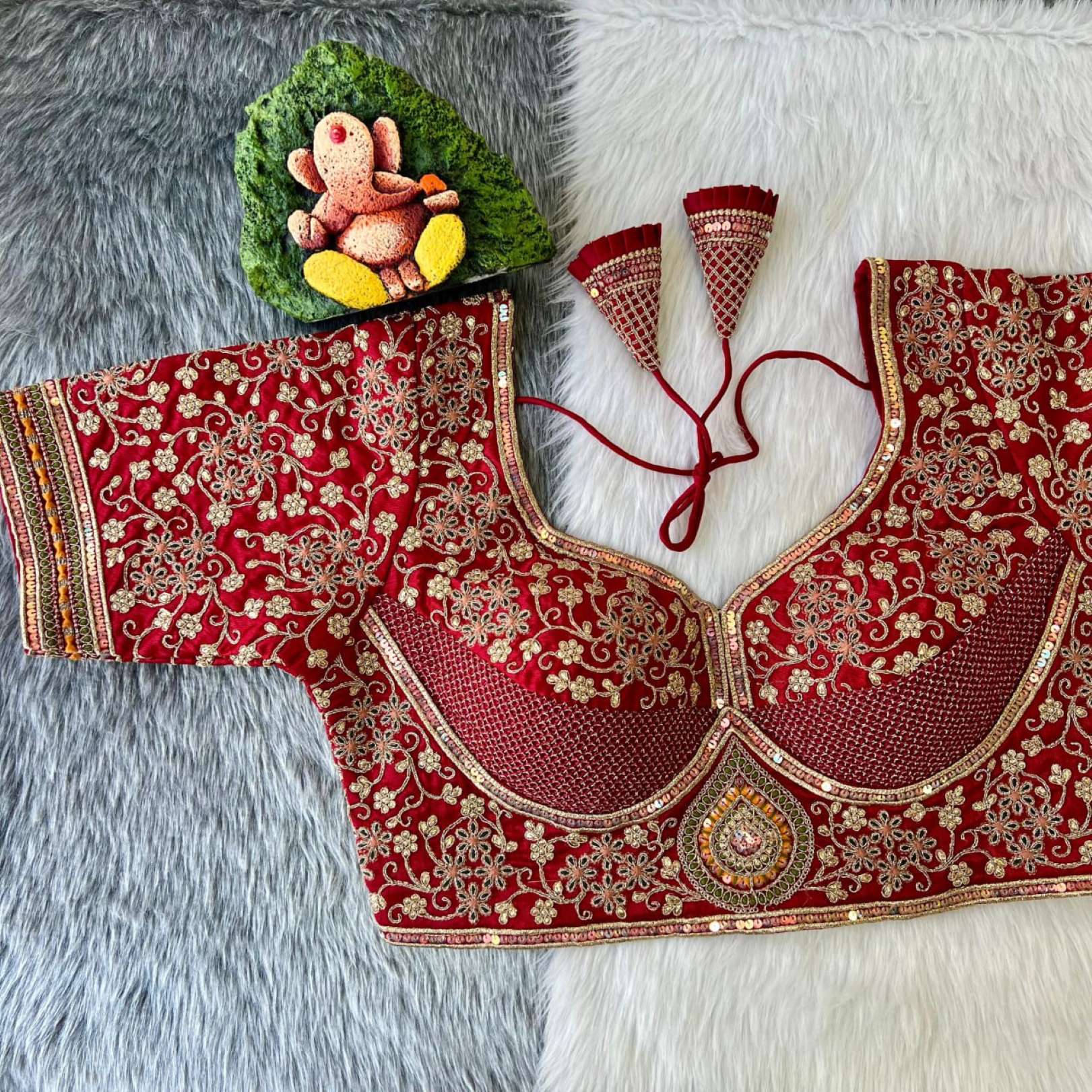 Sumshy Sabyasachi Bridal Timo Slub Embroidery Designer Blouse