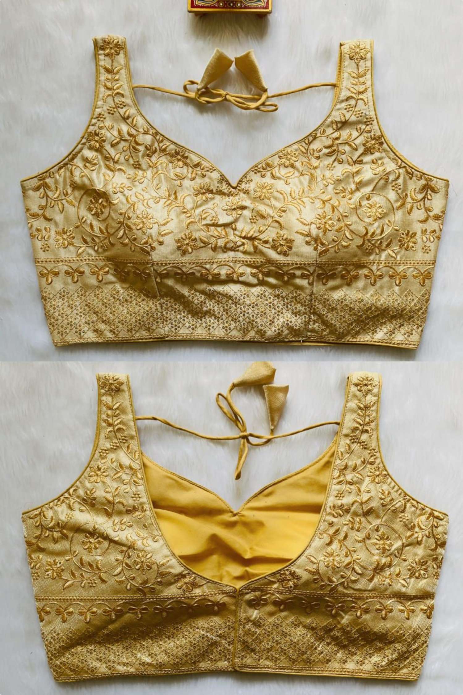 Sumshy New Design Embroidery Milan Silk Readymade Blouse