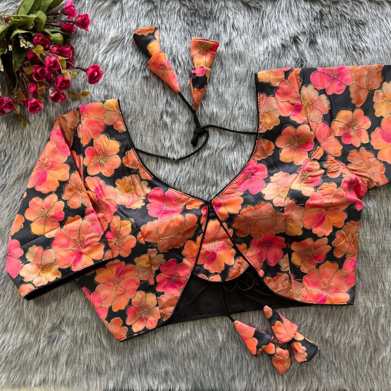 Sumshy Latest Party Wear Embroidery Malai Silk Designer Blouse