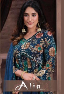 Moksh International Alia Cut Printed Riyon Readymade Dress