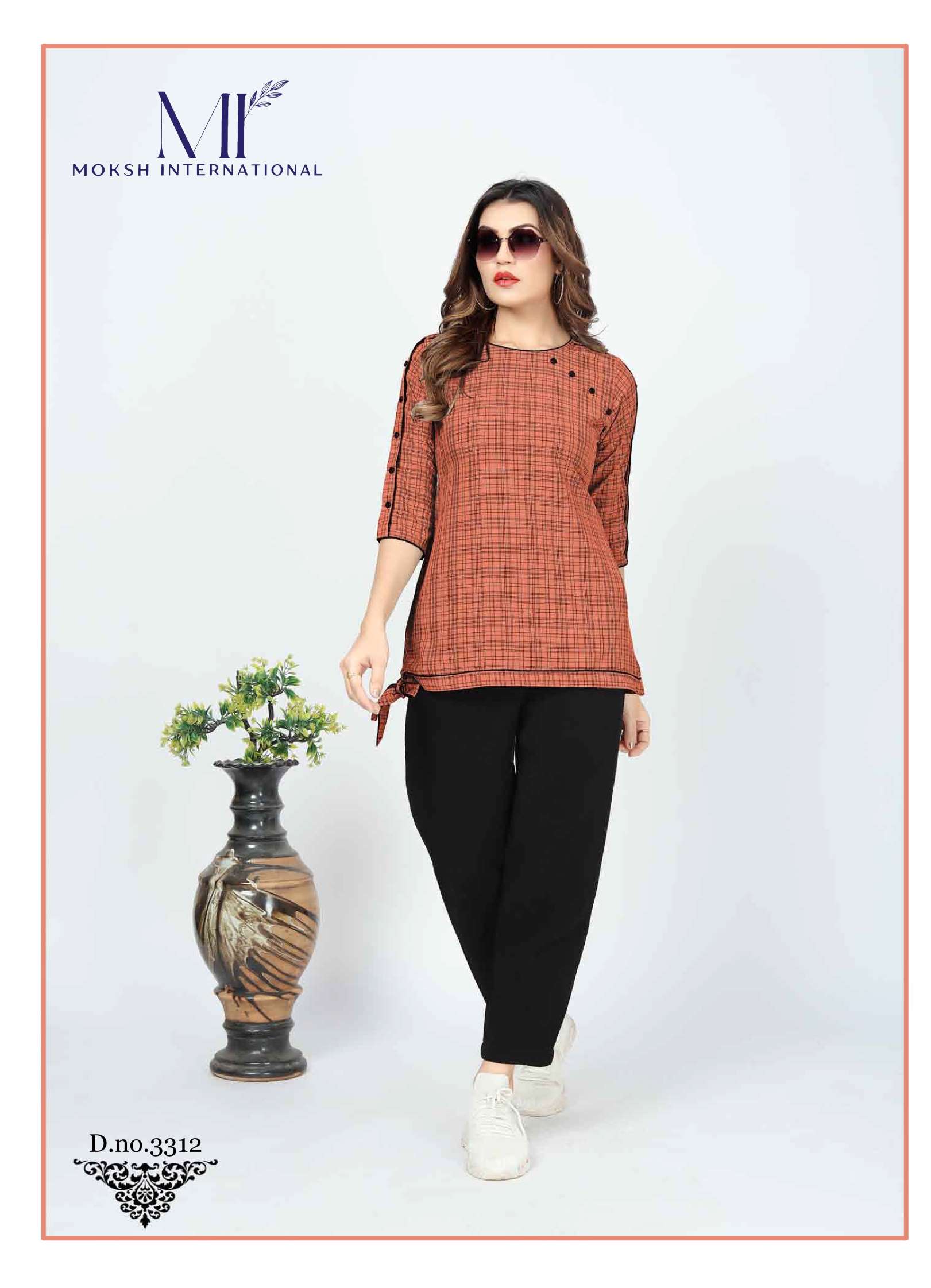 Moksh International Gatuu Printed Lining Cotton Short Top