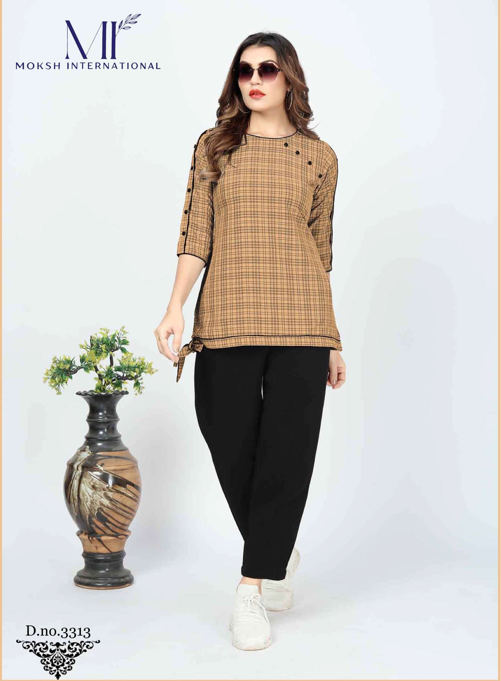 Moksh International Gatuu Printed Lining Cotton Short Top