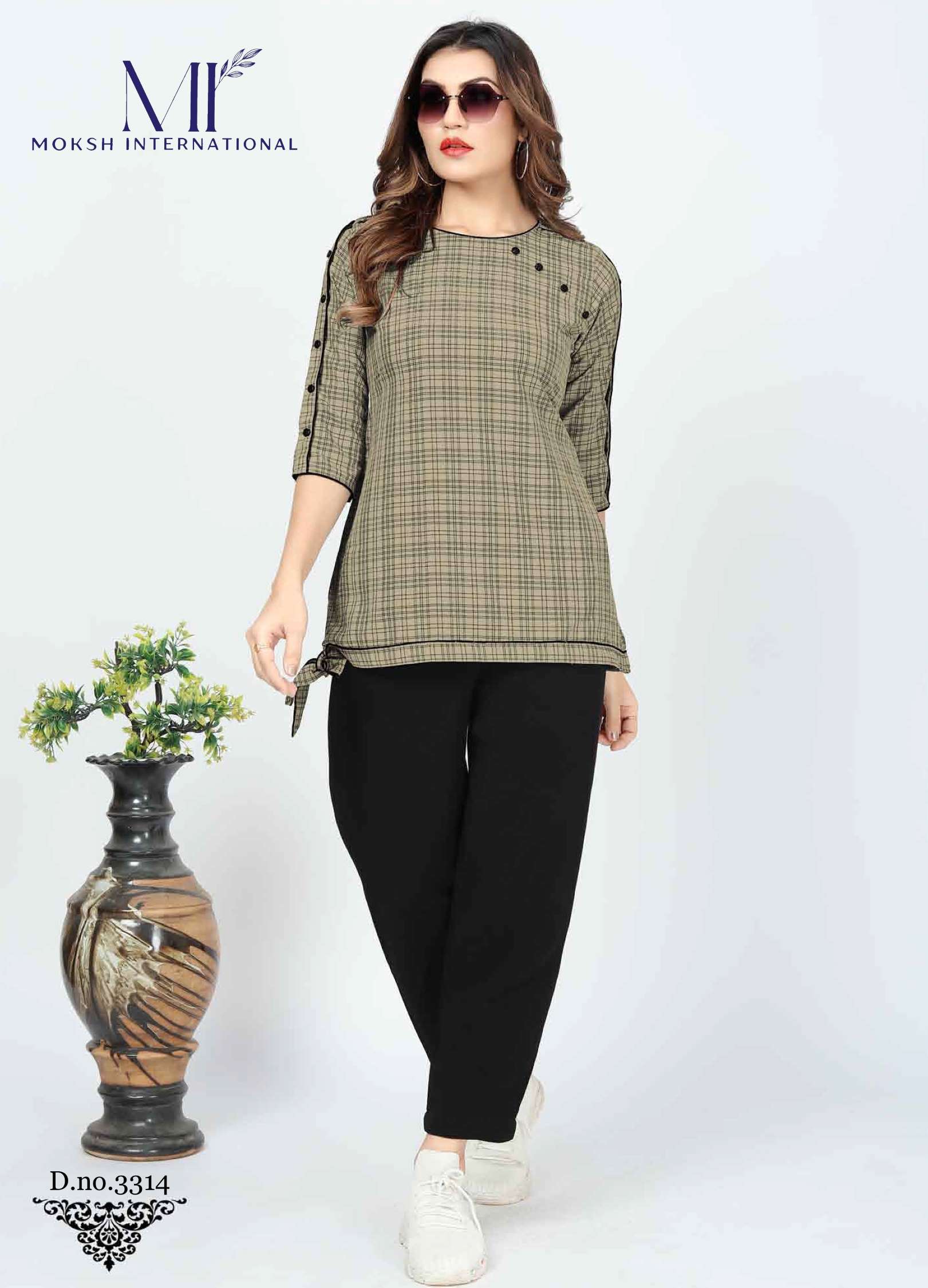 Moksh International Gatuu Printed Lining Cotton Short Top