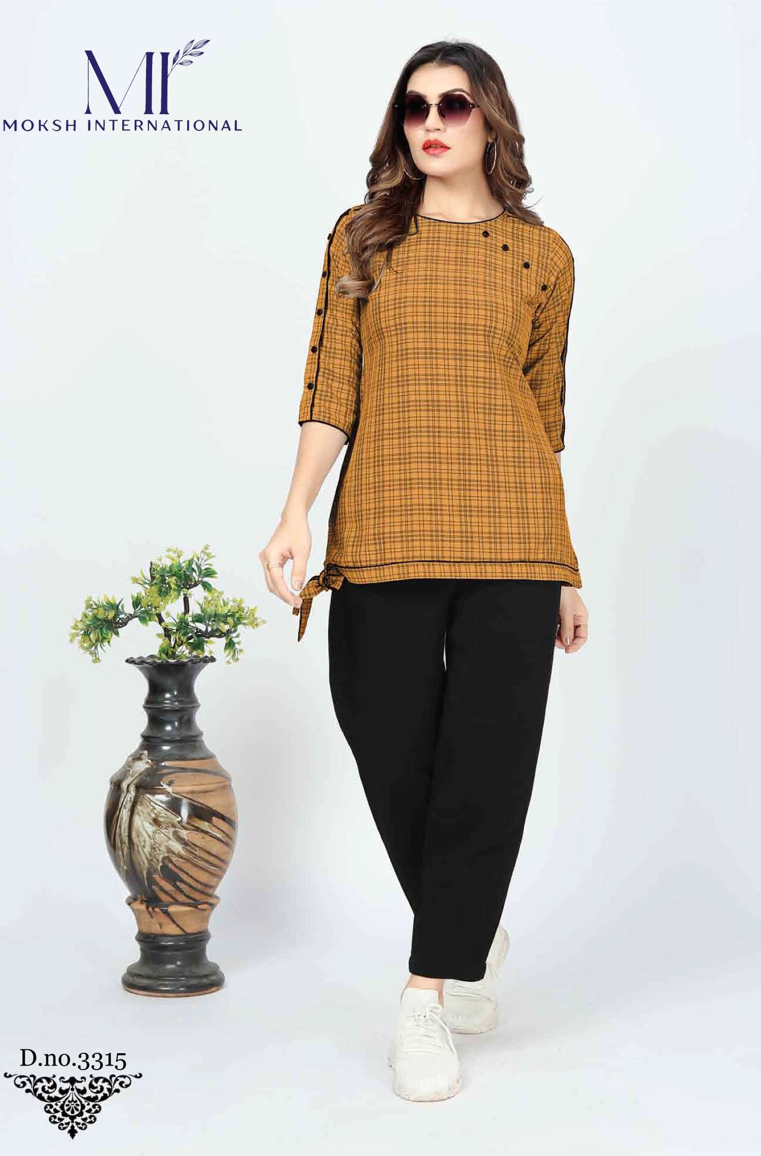 Moksh International Gatuu Printed Lining Cotton Short Top