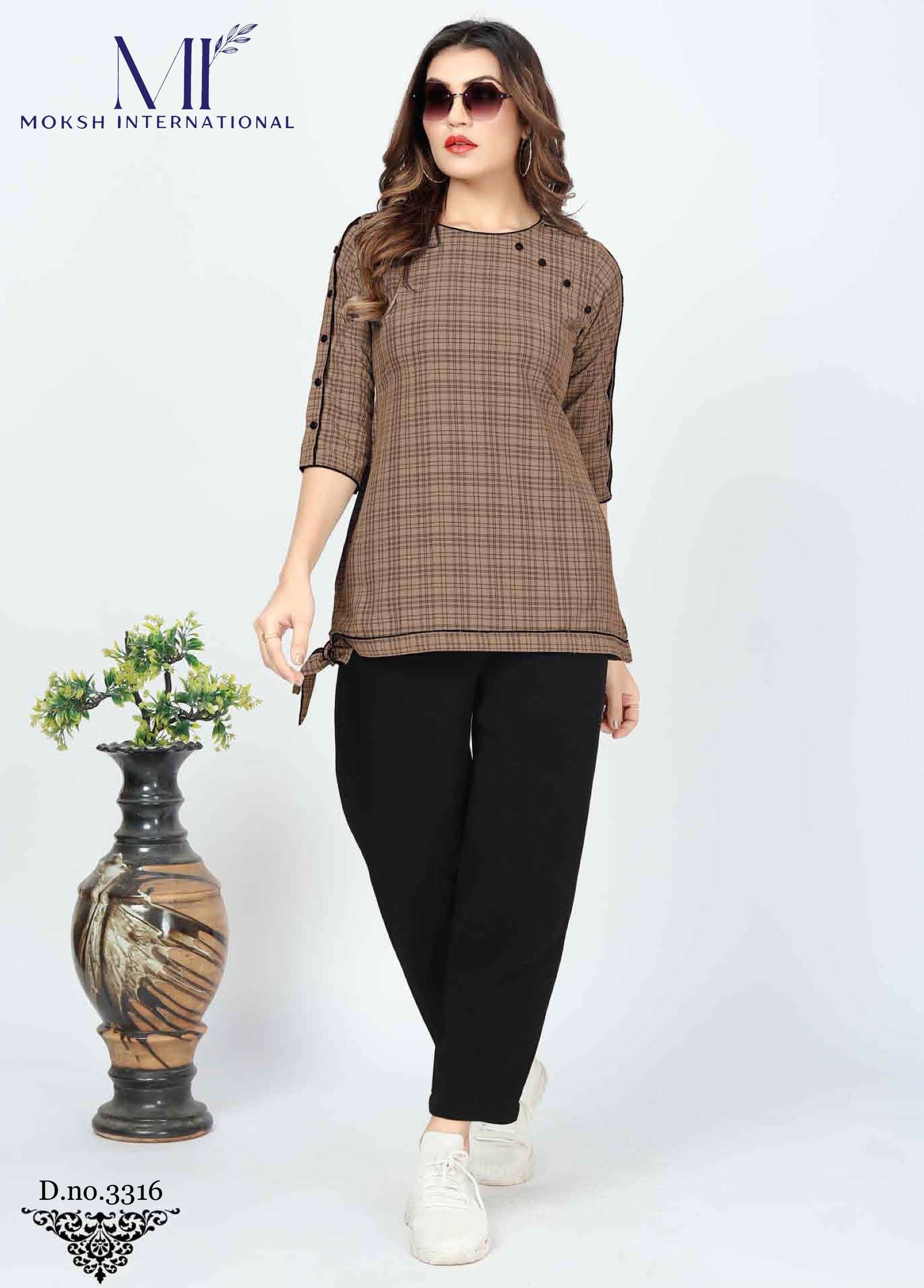 Moksh International Gatuu Printed Lining Cotton Short Top