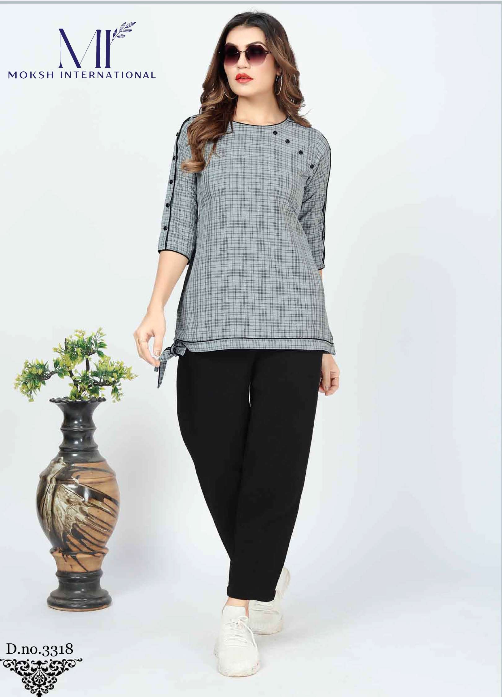 Moksh International Gatuu Printed Lining Cotton Short Top