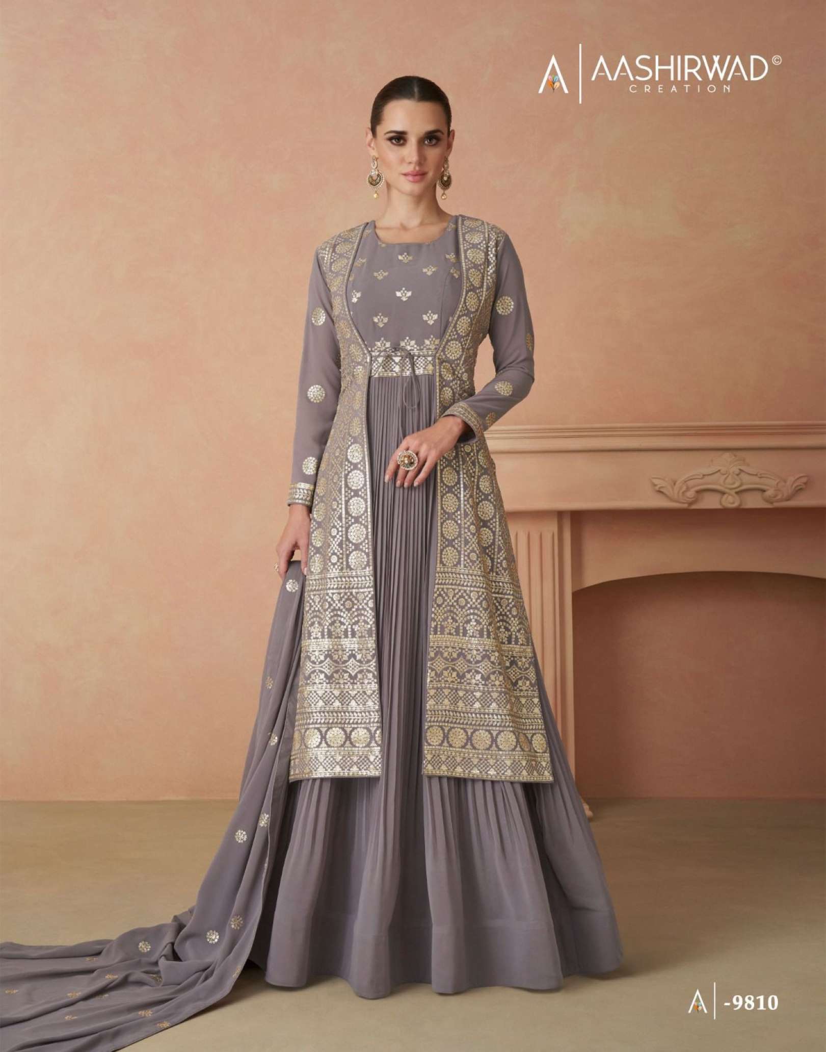 Aashirwad Andaz Real Georgette Embroidery Gown