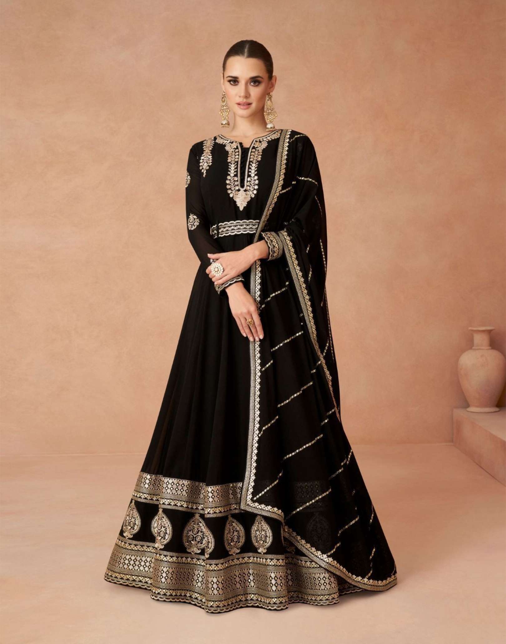 Aashirwad Andaz Real Georgette Embroidery Gown