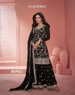 Aashirwad Rupali Real Georgette Wedding Wear Sharara Suits