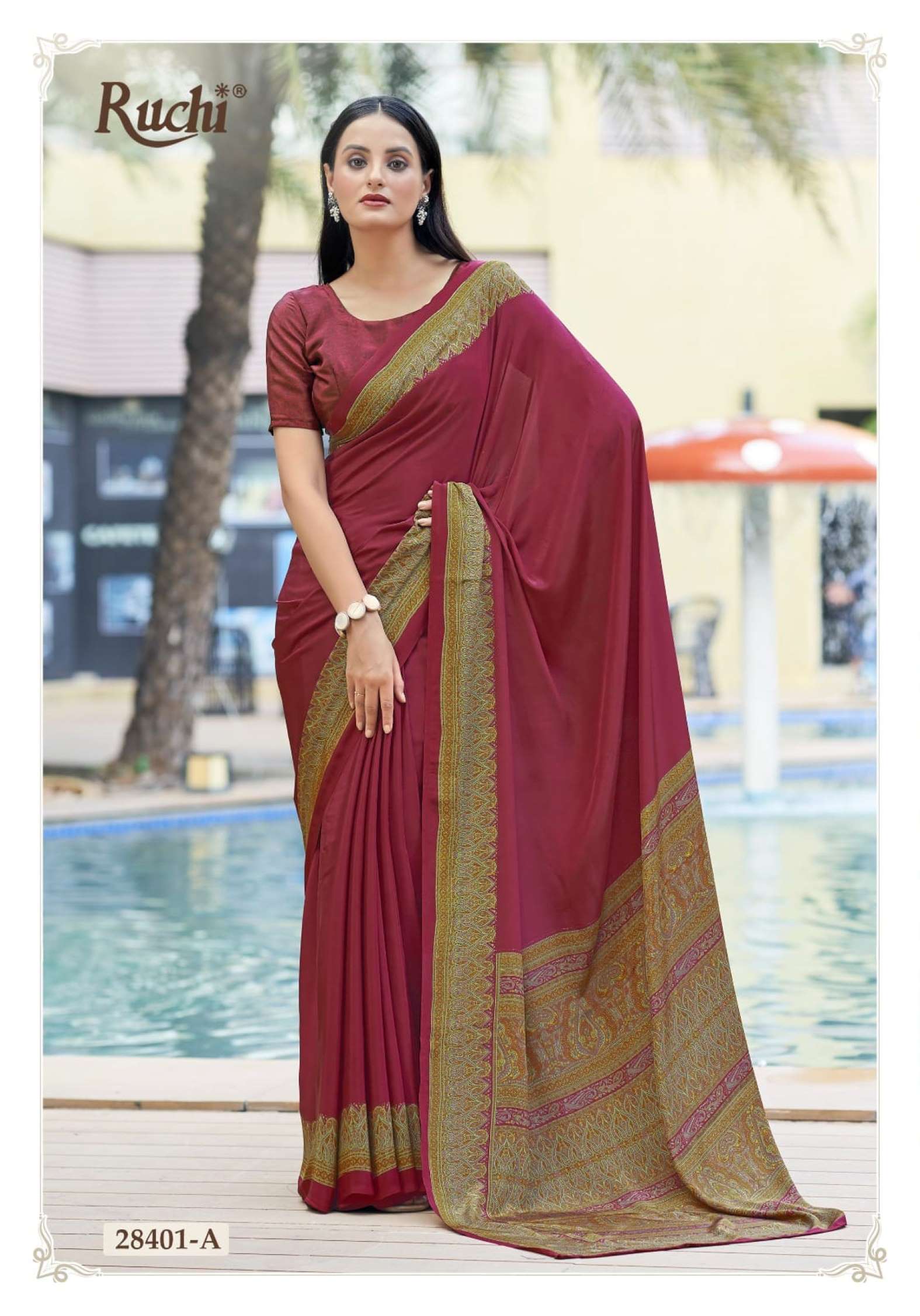 Ruchi Vivanta Printed Silk Crepe Daily Wear Sarees