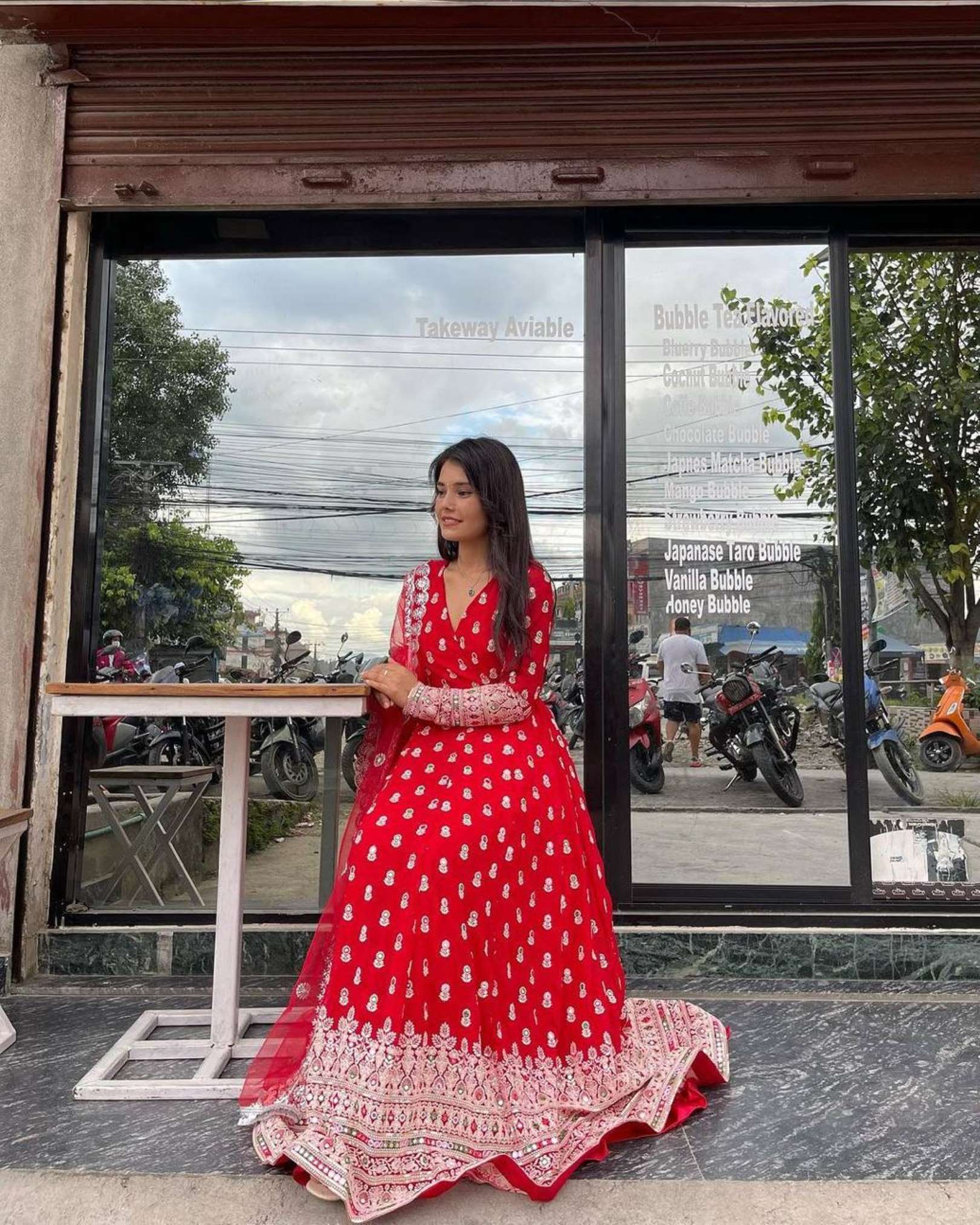 Sumshy Wedding Wear Faux Georgette Gown