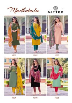 Mittoo Madhubala Viscose Weaving Kurti Pant With Dupatta