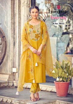 Rangoon Flower Vally Viscose Embroidred Kurti Bottom With Dupatta