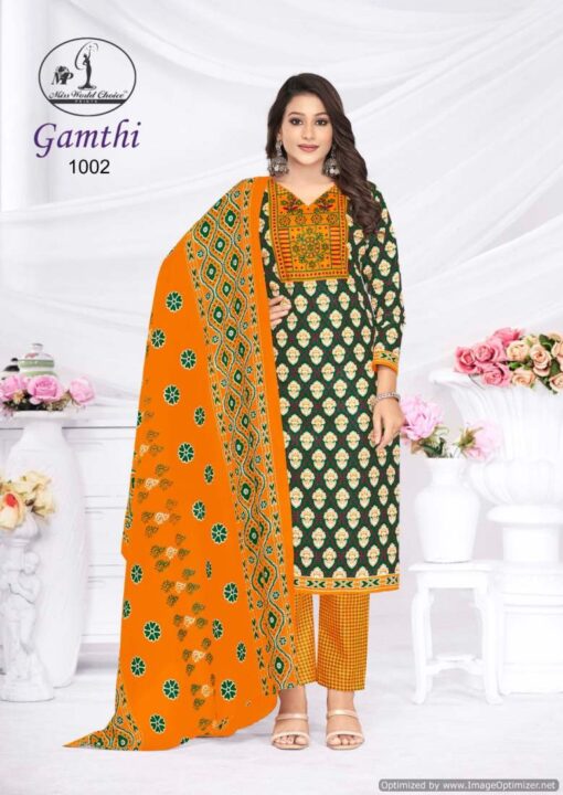 Miss World Gamthi Vol 1 Cotton Printed Dress Material