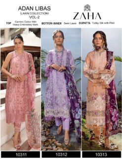 Zaha Adan Libas Vol 2 Cotton Embroidered Pakistani Salwar Kameez