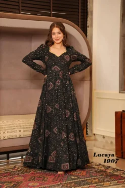 Lucaya Vol 19 Rayon Digital Printed Gown With Dupatta