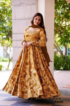 Lucaya Vol 19 Rayon Digital Printed Gown With Dupatta