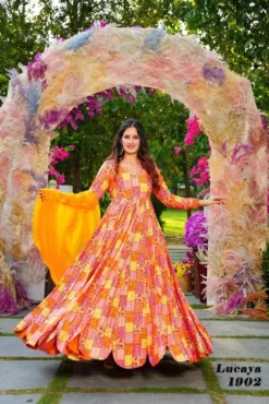 Lucaya Vol 19 Rayon Digital Printed Gown With Dupatta
