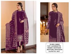 Sumshy KF129 Georgette Heavy Pakistani Dress Collection