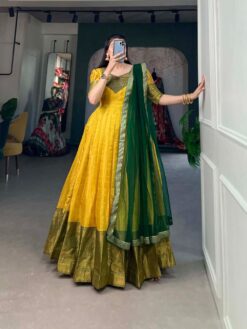 Sumshy 5307 Kanjivaram Gown with Dupatta Collection