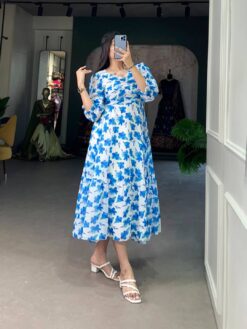 Sumshy 5005 Georgette Floral Print Frock Kurtis