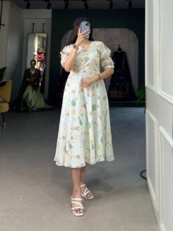 Sumshy 5005 Georgette Floral Print Frock Kurtis