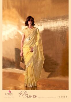 Rajtex Kelly Linen Linen Cotton Handwoven Saree