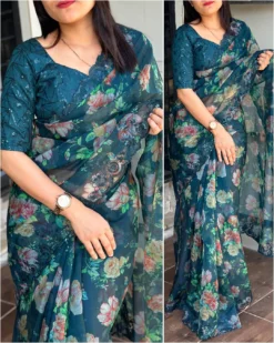 Sumshy Fiza Organza Satin Saree Collection