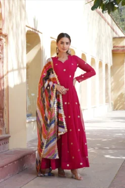 Designer Party Wear Gown With Work Dupatta Collection